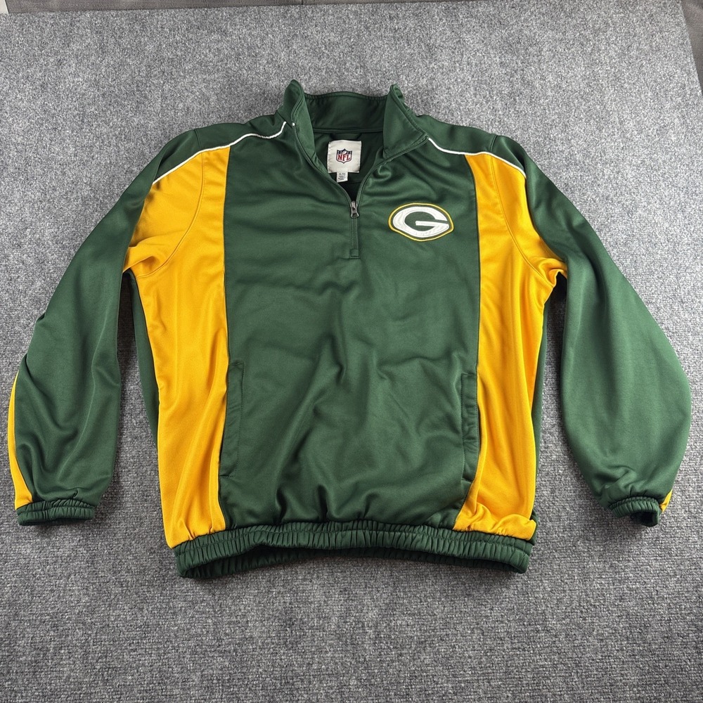 NFL Team Apparel Green Bay Packers 1/4 Zip Fleece Pullover Jacket Men's XL G-III